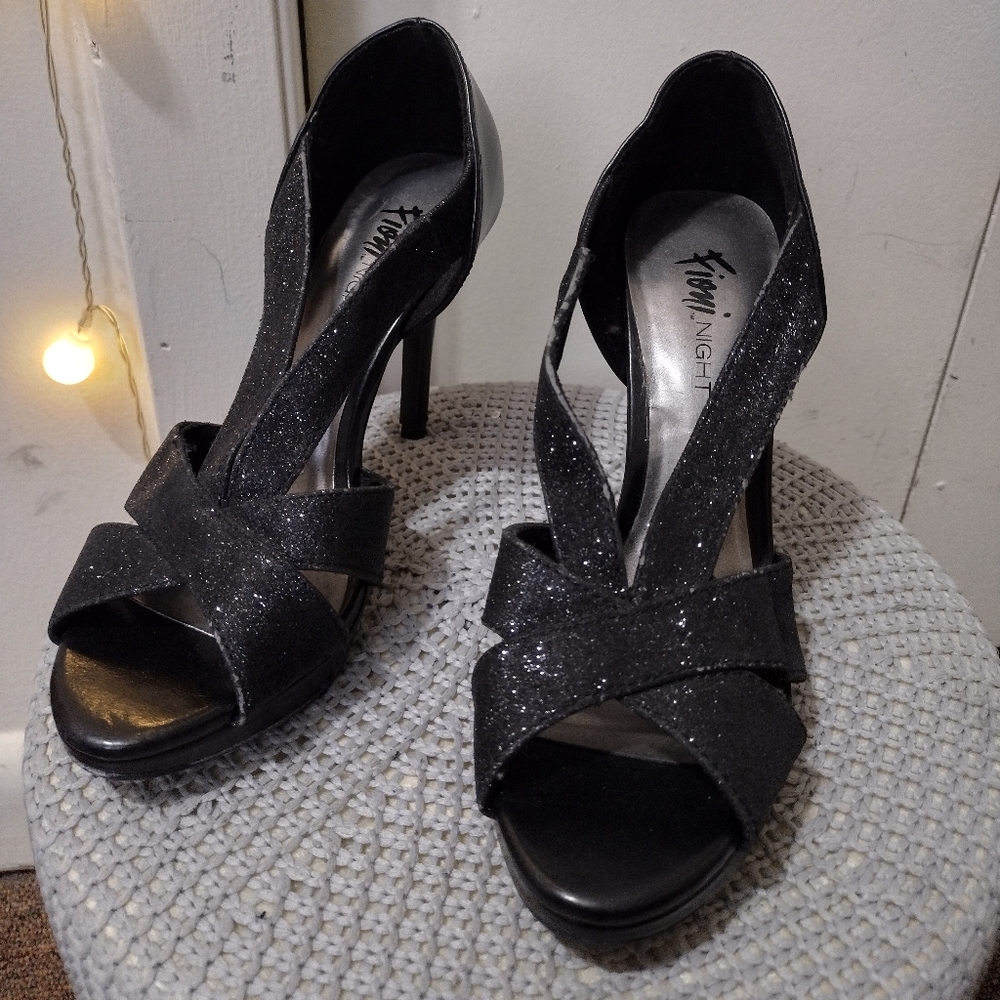 Fioni Night strap glitter heels